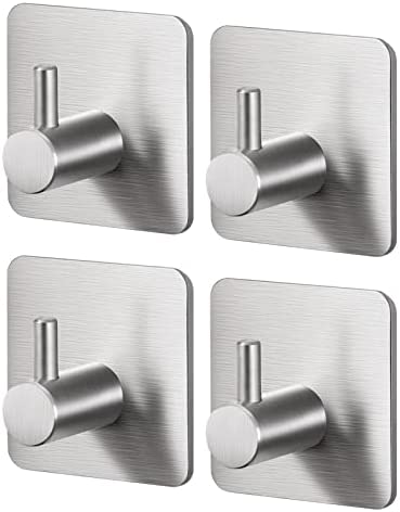 pos-Pcs 4-Hook - KES Bathroom Self Adhesive Coat Robe Hook Rack/Rail 4 Hooks Brushed Finish SUS304 스테인레스 스틸 A7060H4