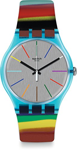 Swatch 여성 Originals SUOS106 블루 Silicone Quartz 패션 Watch