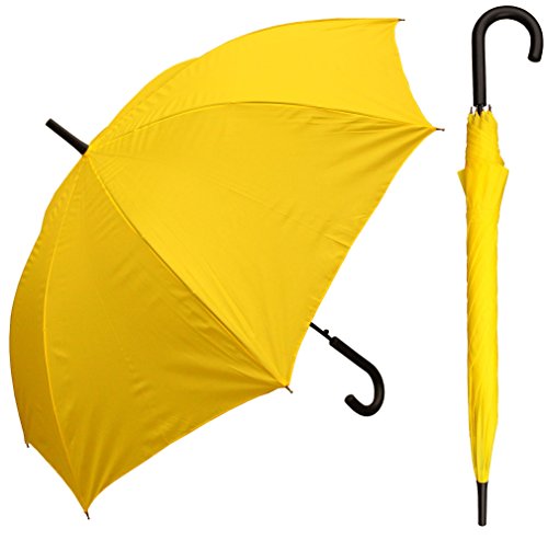 RainStoppers 48 Auto Open Yellow Umbrella 매트 Hook Handle