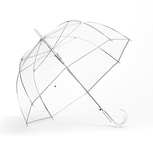 ShedRain Auto Open 클리어 Bubble Umbrella 실버 Crook Handle