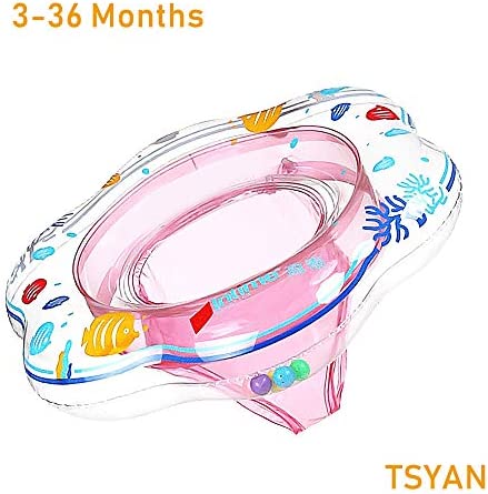 TSYAN Baby Swimming Ring Pool Floats with Safely Seat Double Airbag Swim Rings Bath Water Beach Toys for Swim Training Aid Kids PVC for Toddler Boys Girls Baby of 6-24 Months