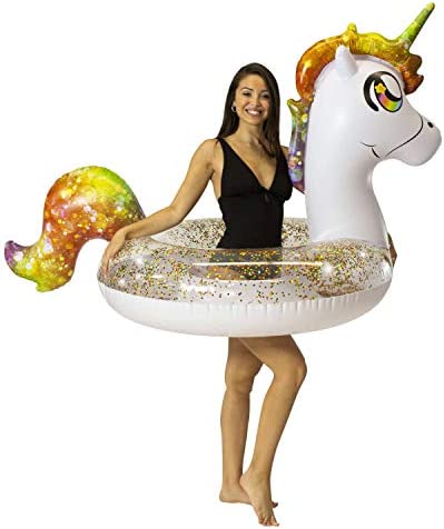 Poolcandy Jumbo 48 Deluxe Swan Pool Tube, Stylish, Ultra Durable, Easy-Inflate PVC Pool Tube, Great for Pool, Beach, Lake, River, Perfect for Kids and Adults