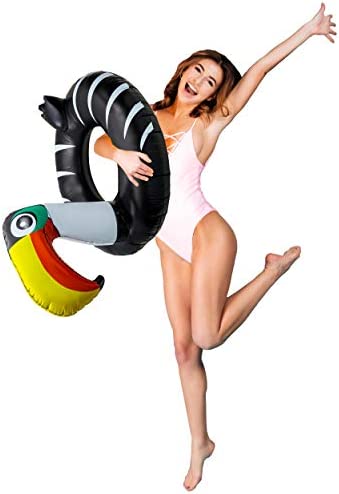 Koltose by Mash Toucan Pool Float Tube, Giant Pool Float for Kids, and Teens, Lounger Pool Raft Floatie Ring for Pool Parties, Swimming Pool Accessories