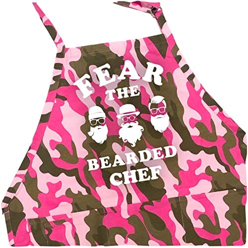 ApronMen Fear Bearded Chef Apron -Fun BBQ Apron- 1 Size Fits All Adjustable