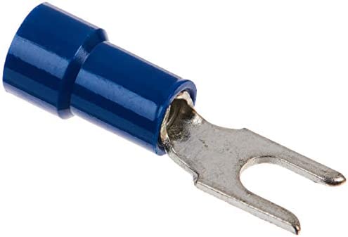 Install Bay BVST6 Spade Terminal Vinyl Connector 16/14 Gauge #6 블루 100-Pack