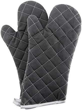 ARCLIBER Oven Mitts 1 Pair 15&rdquo Long Quilted Cotton Lining - 히트 Resistant Kitchen Gloves,Flame Retardant Mitts,Green 2 Pack