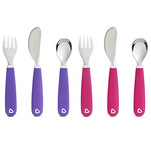 Splash Toddler Fork Knife Spoon 세트 6팩 Pink/Purple