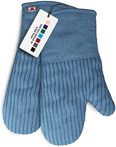 BIG RED HOUSE Oven Mitts 히트 Resistance Silicone Flexibility Cotton Recycled Infill Terrycloth Lining 480 F Resistant Pair Red