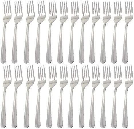 Winco 12-Piece Dominion Heavy Weight Dinner Fork Set, 18-0 Stainless Steel, 4.5L x 0.63W, Silver