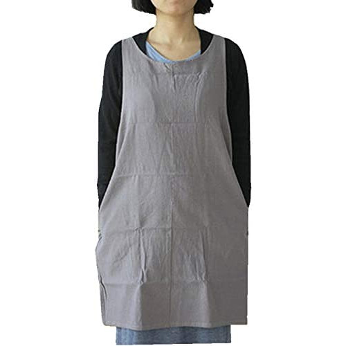 Soft Cotton Linen Apron Solid Color Halter Cross Bandage Aprons Japan Japanese 스타일 X Shape Kitchen Cooking Clothes 선물 여성 Chef Housewarming Black