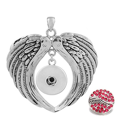 Lovglisten Pendant Angel Wings Shape fit 20MM Interchangeable Snap Jewelry