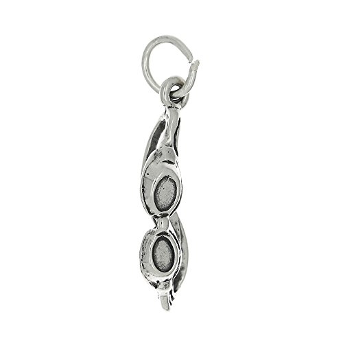 Lgu Sterling 실버 Oxidized Three Dimensional Swim Goggles Charm