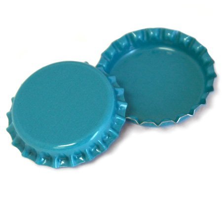 50 Aqua 블루 ON BOTH SIDES Bottle Caps New Unused Bottlecaps Colored 2 sided