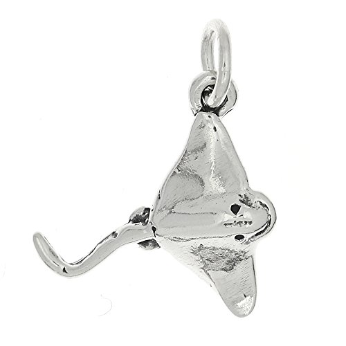 Lgu Sterling 실버 Oxidized One Sided Stingray Charm