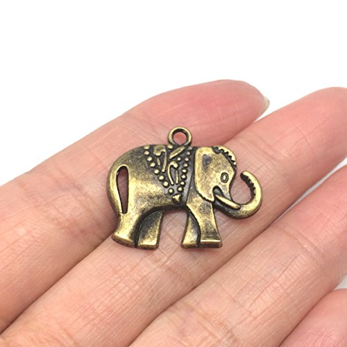 10 x Elephant Charms 24x17mm Antique bronze Tone Bracelets Necklaces Earrings #MCZ363