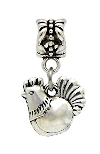 J&M Dangle Chicken/Hen Charm Bead Charms Bracelets