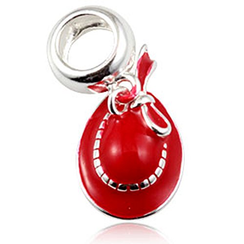 Red Hat Dangle Charm Cap Beads fit DIY Charms Bracelets