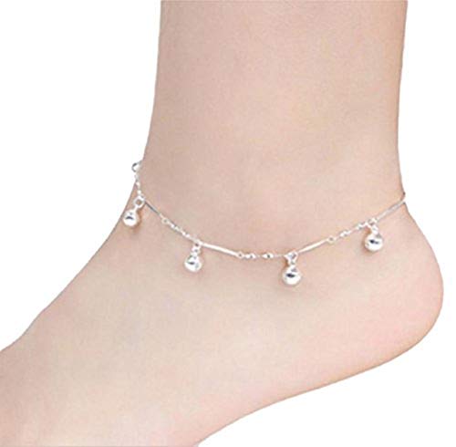 Freedi 여성 Jingle Bells Anklet Barefoot Sandal Beach Foot Jewelry 선물 소녀 Silver