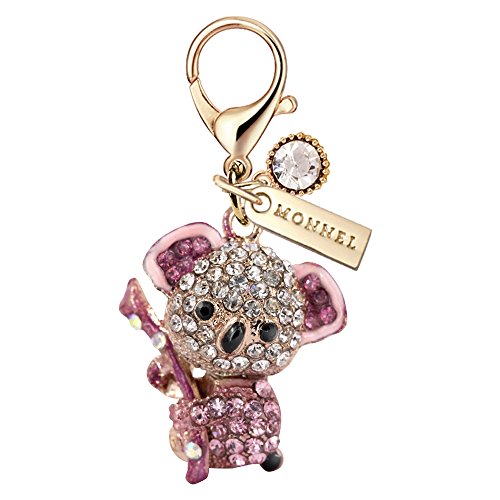 MC37 New Arrival Cute Pink 크리스탈 Koala bear Lobster Charms Pendants Pouch 가방 1 piece