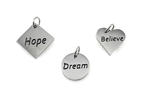 Dragonfly Spirit Designs Hope Dream Believe Charms 스테인레스 스틸 Add Expandable Bangle Bracelet
