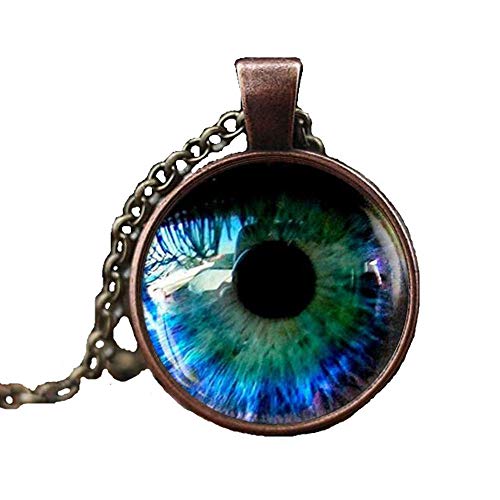 Eye Necklace Jewelry Glass Pendant Realistic Human Eyeball Steampunk Gothic Charm Anatomy jewelry