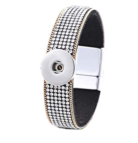 Snap Jewelry 마그네틱 Bracelet 크리스탈 & 골드 Trim Length 7.5 inches Holds 18-20mm My Prime Gifts
