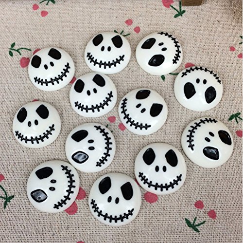 10pcs 23mm Jack Skellington Cabochons Flat Back Glue on Scrapbooking 할로윈 DP046