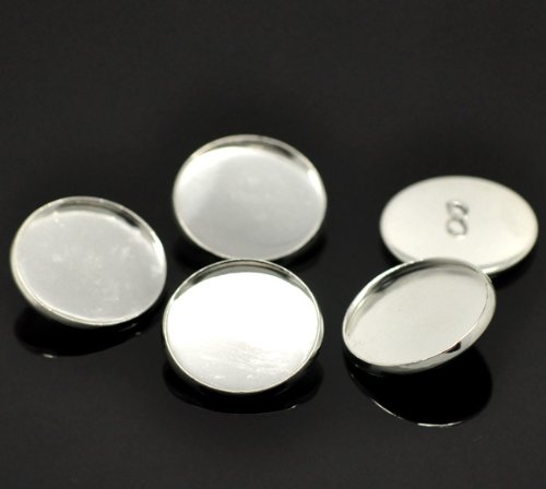 PEPPERLONELY Brand 20PC 실버 Plated Cabochon Setting 커버 Buttons 22mm Fit 20mm