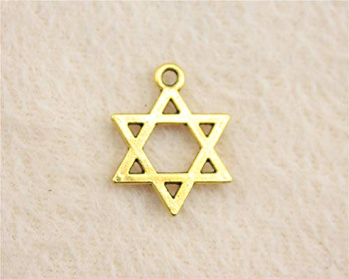 NEWME 70Pcs star david Charms Pendant DIY Jewelry Crafting Bracelet Necklace Making