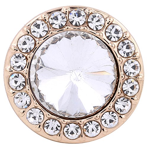 My Prime 선물 Interchangeable Snap Jewelry Faceted Rhinestone Rose 골드 Halo18-20mm