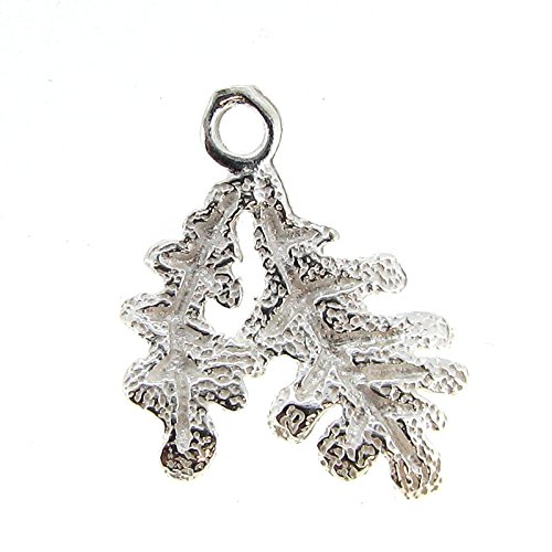 1 pc .925 Sterling Silver Oak Leaf Charm Pendant Dangle/Findings/Bright