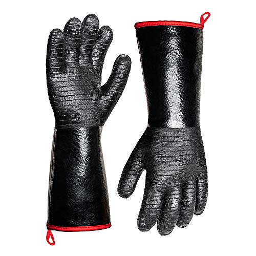 BBQ Grill Gloves,Extreme 히트 Resistant Cooking Gloves,Oven Mitts,Barbecue Gloves Smoker 14&rdquo Long Sleeve,Waterproof,Heat Resistant,Oil Neoprene Grilling Baking
