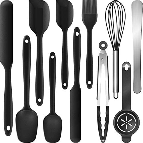 9 Pcs Silicone Spatula 세트 - Rubber Spatulas 히트 Resistant Non 스틱 Cookware Kitchen Utensils Baking Mixing Cooking,Dishwasher Safe Bakeware