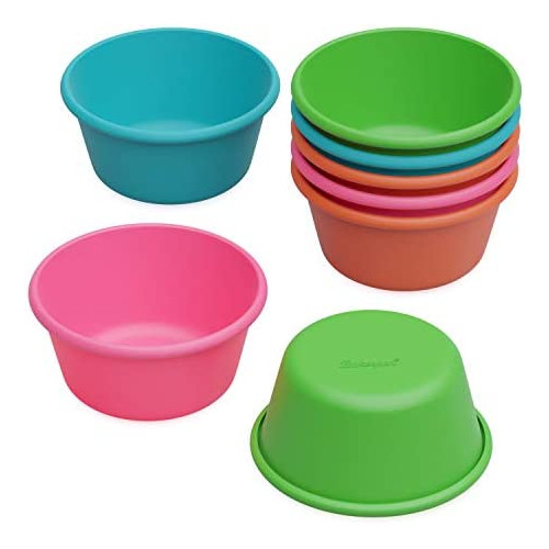 Bakerpan Silicone 미니 Cake Pan Large Muffin 컵 3 1/2 Inch Baking Cups 세트 6