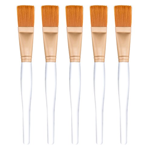 Facial 마스크 Brush Makeup Brushes Cosmetic Tools 클리어 Plastic Handle 5팩 실버 Yellow