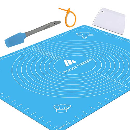 Silicone Baking Mat Measurements &ndash 히트 Resistant BPA Free Non-Stick Pastry Rolling Dough Easy Clean - Does Not Discolor-Blue