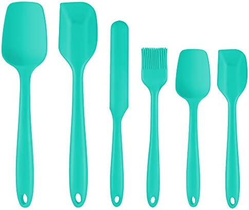 Silicone Spatula,6 Piece Non-scratch 히트 Resistant Rubber Spatula 스테인레스 스틸 Core,Non 스틱 Good Grips Spatulas Cooking,Baking Mixing Black