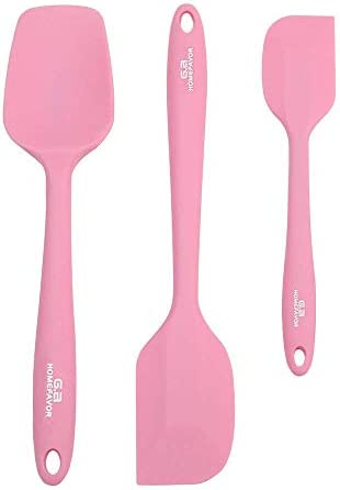 G.a HOMEFAVOR 3-piece Silicone Spatula 세트 Heat-Resistance Baking Rubber Spatulas BPA Free Pink