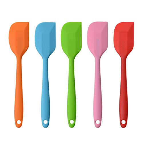 Silicone Spatulas 8.5" Small 히트 Resistant Non-Stick Flexible Rubber Scrapers Bakeware Tool Essential Cooking Gadget 5 Pack