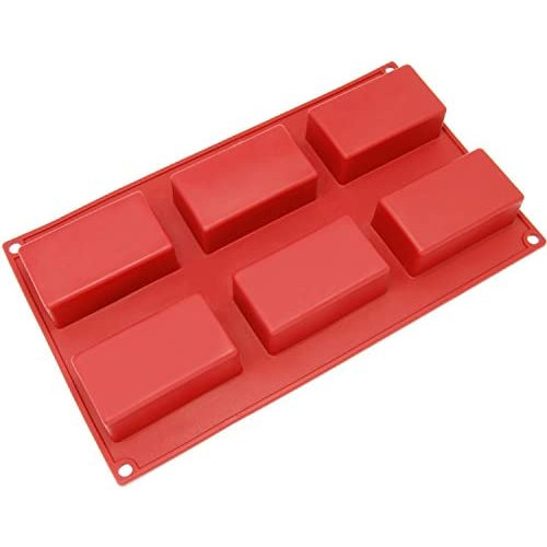 Freshware SL-118RD 8-Cavity Oval Silicone Mold Soap Cake Bread Cupcake Cheesecake Cornbread Muffin Brownie More