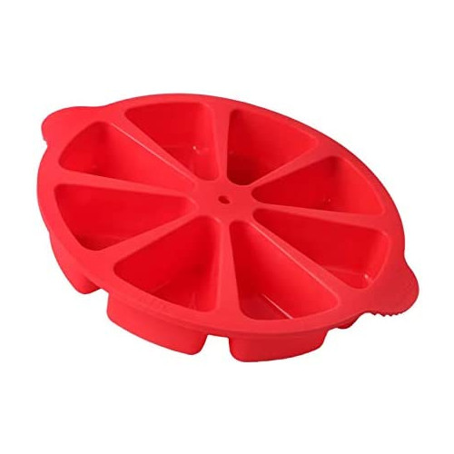 Shebaking Scone Pan Silicone Triangle Cake Mold for Baking Nonstick Cornbread Pan 8 Cavity Pie Silicone Mold Perfect for Brownies, Muffin, Cupcake, Soap, polenta, or biscuits (Red)