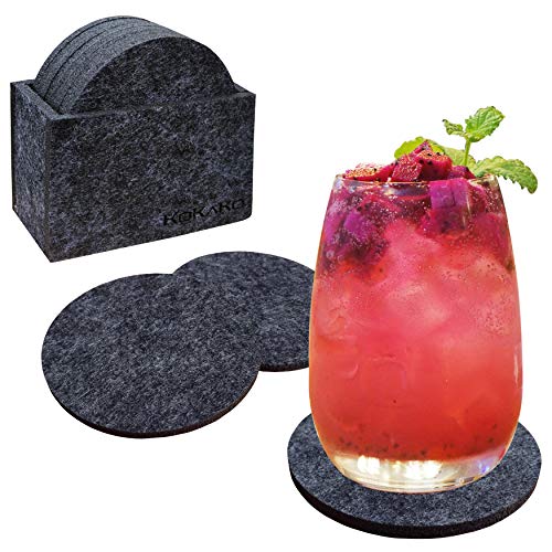 KOKAKO Coasters Drinks- 세트 8 HolderMade Environmental Non-Woven Fabrics-Gray