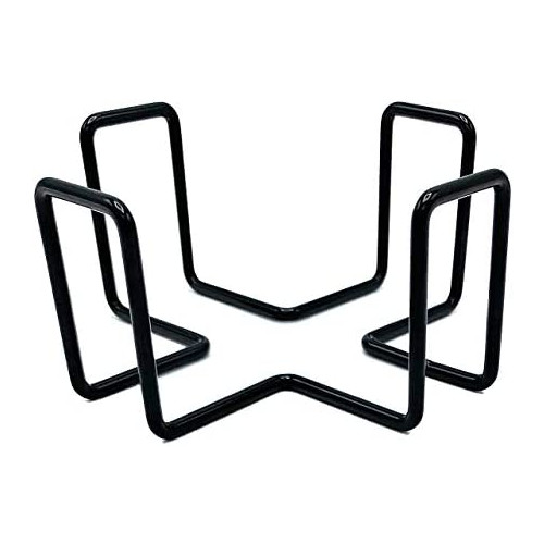 4.5 Inch Premium Black Iron Metal Coaster Holder for Both Round and Square Coasters New Modern Design. Stronger Thicker Construction Hold Up to 7 Coasters