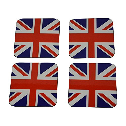 UK Union Jack Flag Drink Coaster 세트 선물 United Kingdom Brittish England Home Kitchen Bar Barware