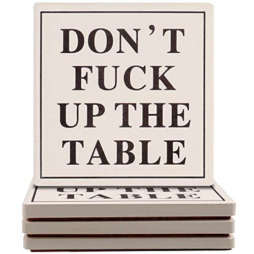 Christmas and Thanksgiving Day Gifts Ceramic Coasters Absorbent for Drinks 4 Pack Dont up the Table