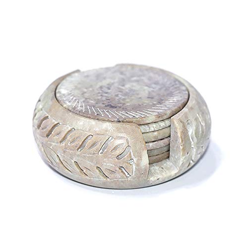 Contemporary Stone Ornament Coasters Holder Set Dining Table Coffee