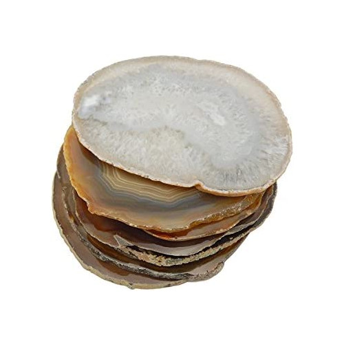 4 (Four) Agate Coaster - Blue Colored Agate Coasters Rock Paradise COA (AM10B2)