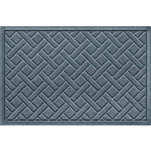 Bungalow Flooring Waterhog Indoor/Outdoor Doormat 2 x 3 Made USA Skid Resistant Easy Clean Catches Water Debris Lattice 디자인 Bluestone