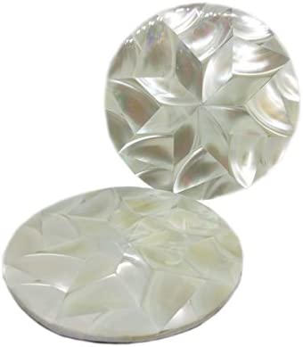 세트 2 Mother pearl Coaster white rectangle