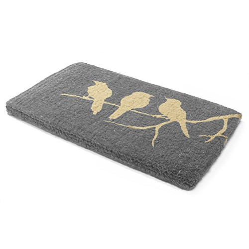 Handwoven Extra Thick Doormat Entryway Door mat Patio Front Decorative All-Season Birds on Branch 18" x 30" 1.60"